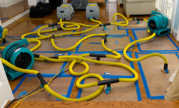 Professional Flood Damage Restoration technician working in Jordan, NY
